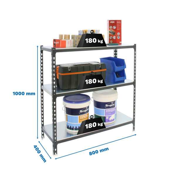 Estanteria 1000x800x400 SIMONCLICK MINI 3/400 1000 ANTRACITA/BLANCO marca SIMONRACK
