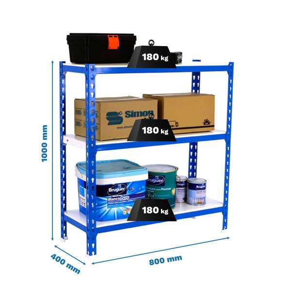 Estanteria 1000x800x400 SIMONCLICK MINI 3/400 1000 AZUL/BLANCO marca SIMONRACK