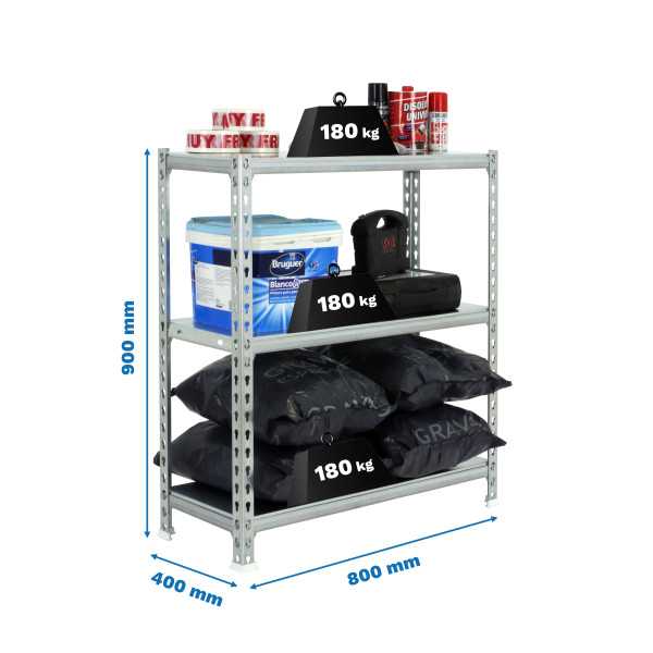Estanteria 900x800x400 SIMONCLICK MINI 3/400 900 GALVA/GALVA marca SIMONRACK