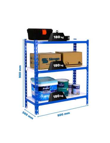 Estanteria 900x800x500 SIMONCLICK MINI 3/500 900 AZUL/BLANCO marca SIMONRACK