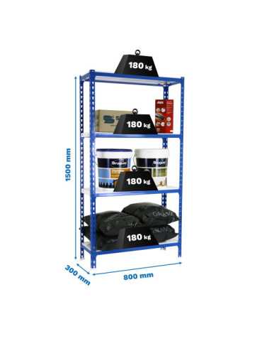 Estanteria 1500x800x300 SIMONCLICK MINI 4/300 1500 AZUL/BLANCO marca SIMONRACK
