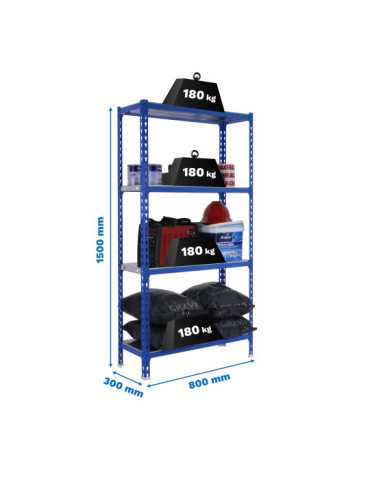Estanteria 1500x800x300 SIMONCLICK MINI 4/300 1500 AZUL/GALVA marca SIMONRACK