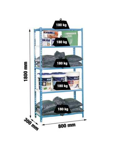 Estanteria 1800x800x300 SIMONCLICK MINI 5/300 AZUL/BLANCO marca SIMONRACK