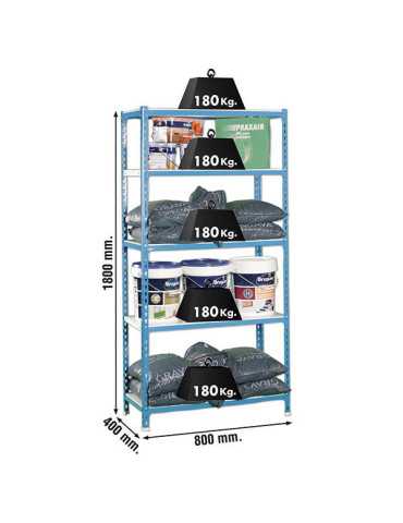 Estanteria 1800x800x400 SIMONCLICK MINI 5/400 AZUL/BLANCO marca SIMONRACK