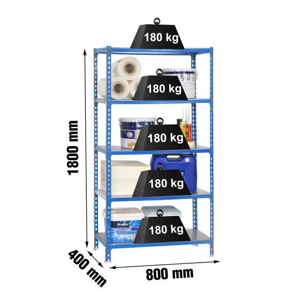 Estanteria 1800x800x400 SIMONCLICK MINI 5/400 AZUL/GALVA marca SIMONRACK