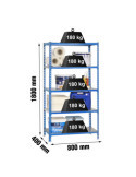 Estanteria 1800x800x400 SIMONCLICK MINI 5/400 AZUL/GALVA marca SIMONRACK