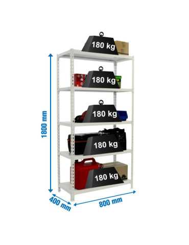 Estanteria 1800x800x400 SIMONCLICK MINI 5/400 BLANCO/BLANCO marca SIMONRACK