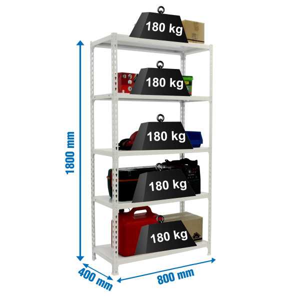 Estanteria 1800x800x400 SIMONCLICK MINI 5/400 BLANCO/BLANCO marca SIMONRACK