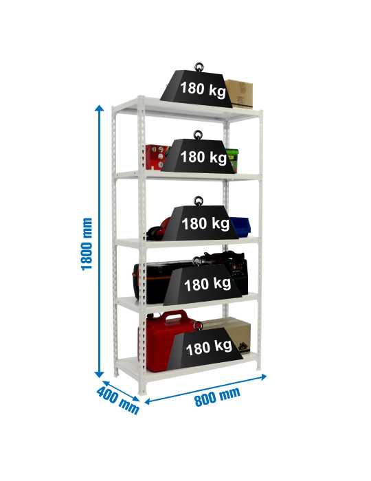 Estanteria 1800x800x400 SIMONCLICK MINI 5/400 BLANCO/BLANCO marca SIMONRACK