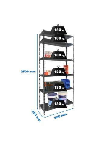 Estanteria 2500x800x400 SIMONCLICK MINI 6/400 ANTRACITA/ANTRACITA marca SIMONRACK