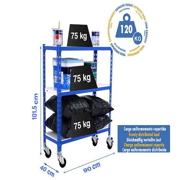 Estanteria 975x900x400 SIMONCLICK MOBILE 3/400 900 AZUL/BLANCO marca SIMONRACK