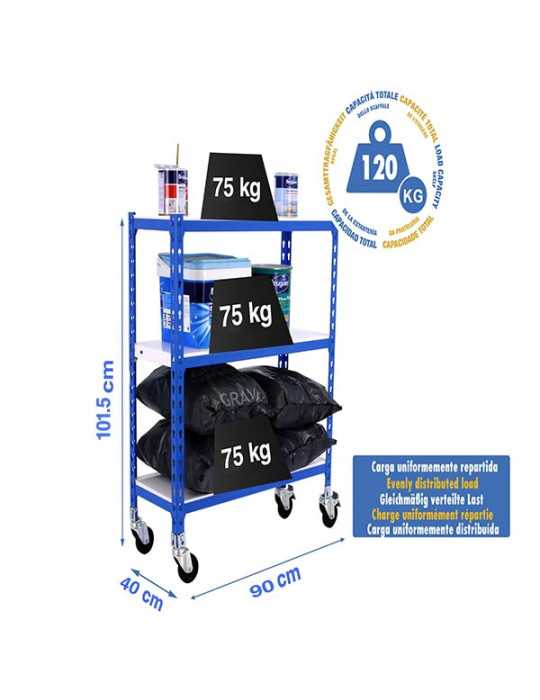 Estanteria 975x900x400 SIMONCLICK MOBILE 3/400 900 AZUL/BLANCO marca SIMONRACK