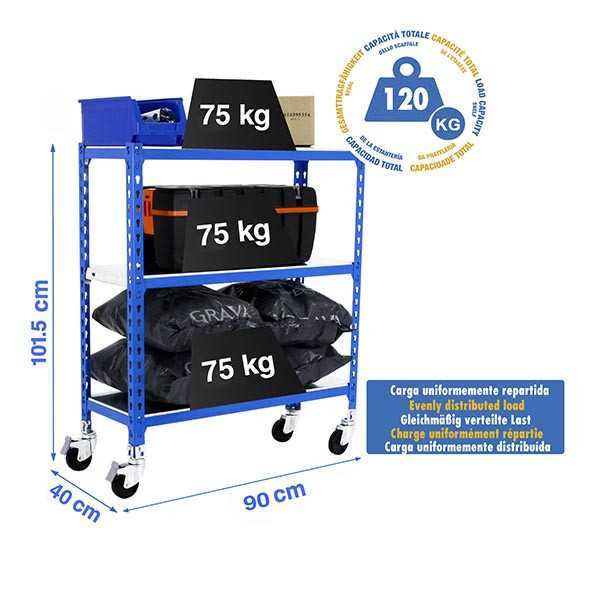 Estanteria 975x900x400 SIMONCLICK MOBILE 3/400 900 AZUL/GALVA marca SIMONRACK