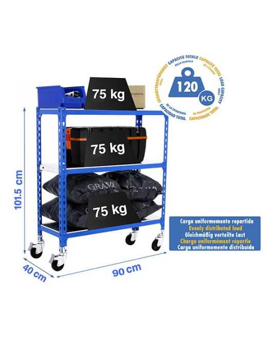 Estanteria 975x900x400 SIMONCLICK MOBILE 3/400 900 AZUL/GALVA marca SIMONRACK