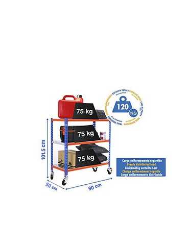 Estanteria 975x900x500 SIMONCLICK MOBILE 3/500 900 AZUL/NARANJA/GALVA marca SIMONRACK