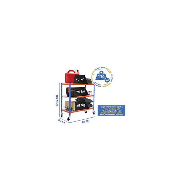 Estanteria 975x900x500 SIMONCLICK MOBILE 3/500 900 AZUL/NARANJA/GALVA marca SIMONRACK