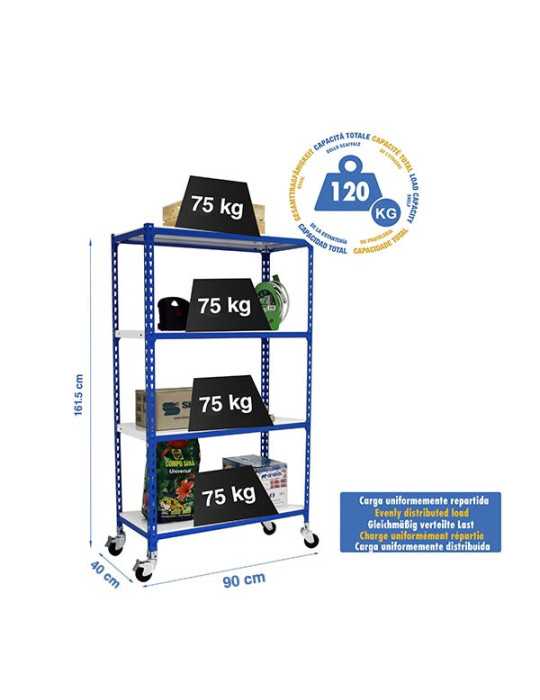 Estanteria 1575x900x400 SIMONCLICK MOBILE 4/400 1500 AZUL/BLANCO marca SIMONRACK