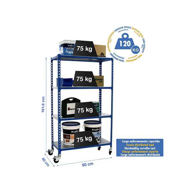 Estanteria 1575x900x400 SIMONCLICK MOBILE 4/400 1500 AZUL/GALVA marca SIMONRACK