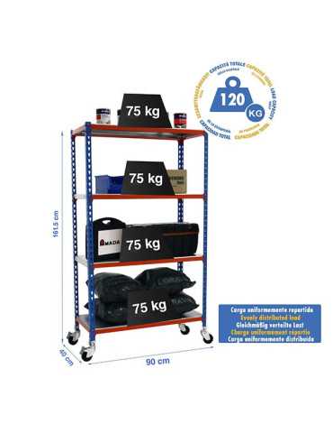 Estanteria 1575x900x400 SIMONCLICK MOBILE 4/400 1500 AZUL/NARANJA/GALV marca SIMONRACK