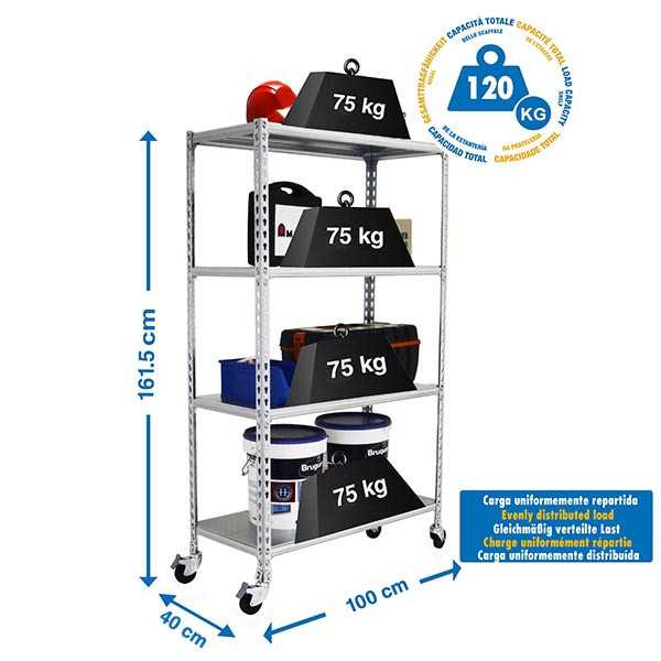 Estanteria 1575x900x400 SIMONCLICK MOBILE 4/400 1500 GALVA marca SIMONRACK