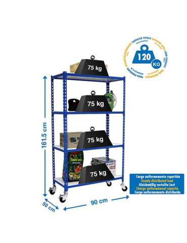 Estanteria 1575x900x500 SIMONCLICK MOBILE 4/500 1500 AZUL/BLANCO marca SIMONRACK