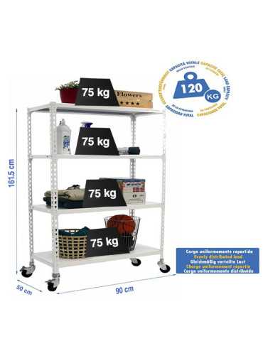 Estanteria 1575x900x500 SIMONCLICK MOBILE 4/500 1500 BLANCO/BLANCO marca SIMONRACK