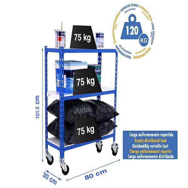 Estanteria 975x800x300 SIMONCLICK MOBILE MINI 3/300 900 AZUL/BLANCO marca SIMONRACK