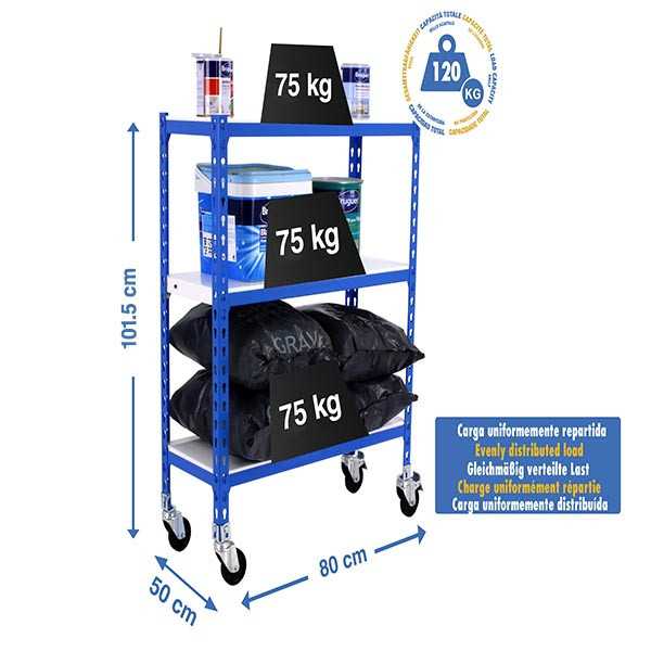 Estanteria 975x800x500 SIMONCLICK MOBILE MINI 3/500 900 AZUL/BLANCO marca SIMONRACK