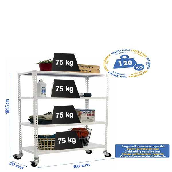 Estanteria 1575x800x300 SIMONCLICK MOBILE MINI 4/300 1500 BCO/BCO marca SIMONRACK