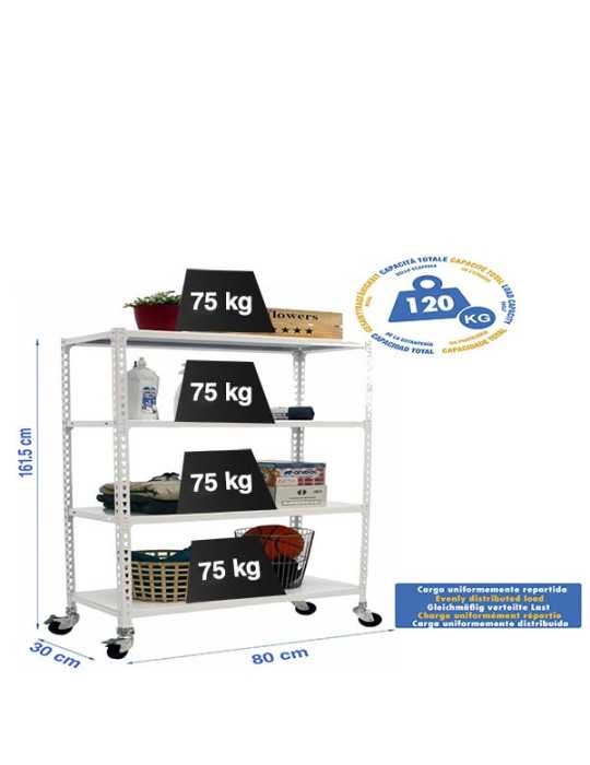 Estanteria 1575x800x300 SIMONCLICK MOBILE MINI 4/300 1500 BCO/BCO marca SIMONRACK