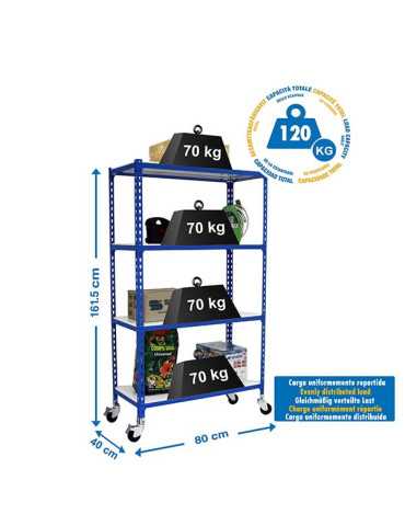 Estanteria 1575x800x400 SIMONCLICK MOBILE MINI 4/400 1500 AZUL/BLANCO marca SIMONRACK