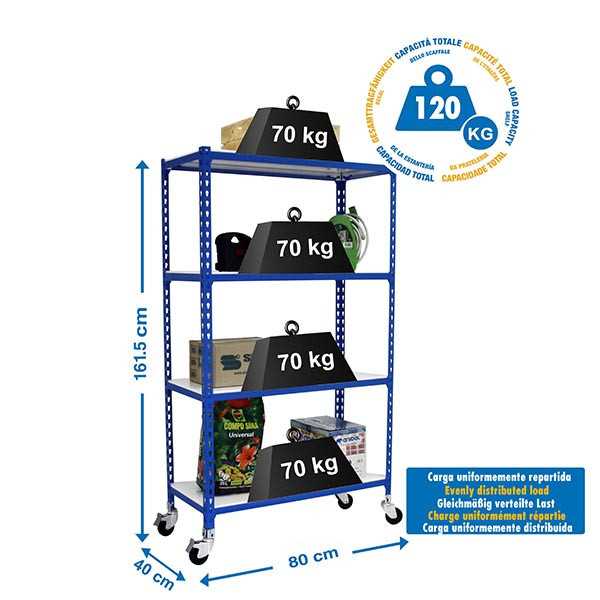 Estanteria 1575x800x400 SIMONCLICK MOBILE MINI 4/400 1500 AZUL/BLANCO marca SIMONRACK