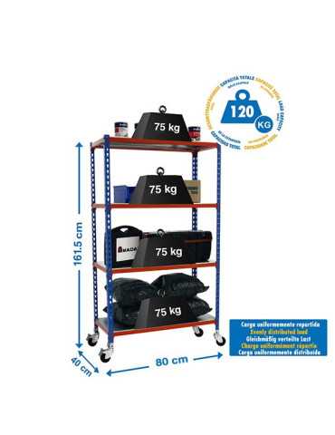 Estanteria 1575x800x400 SIMONCLICK MOBILE MINI 4/400 1500 AZUL/NAR/GAL marca SIMONRACK