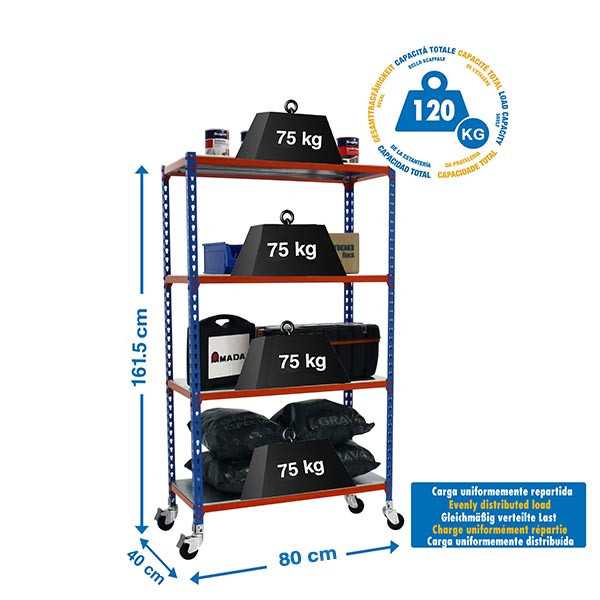 Estanteria 1575x800x400 SIMONCLICK MOBILE MINI 4/400 1500 AZUL/NAR/GAL marca SIMONRACK