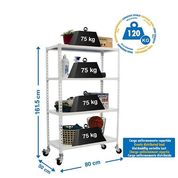 Estanteria 1575x800x500 SIMONCLICK MOBILE MINI 4/500 1500 BCO/BCO marca SIMONRACK