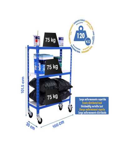 Estanteria 975x1000x300 SIMONCLICK MOBILE PLUS 3/300 900 AZUL/BLANCO marca SIMONRACK