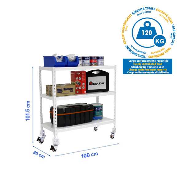 Estanteria 975x1000x300 SIMONCLICK MOBILE PLUS 3/300 900 BLANCO/BLANCO marca SIMONRACK