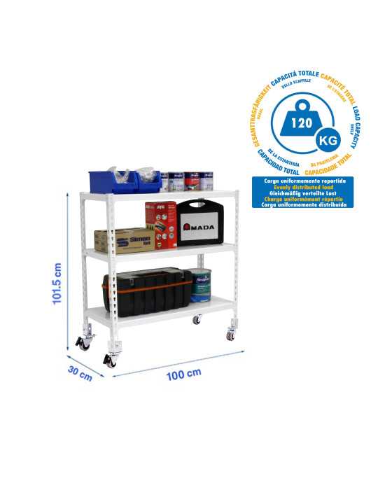 Estanteria 975x1000x300 SIMONCLICK MOBILE PLUS 3/300 900 BLANCO/BLANCO marca SIMONRACK