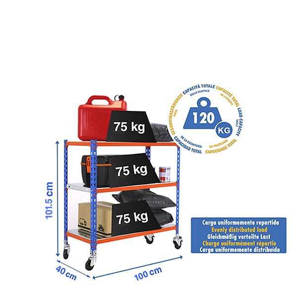 Estanteria 975x1000x400 SIMONCLICK MOBILE PLUS 3/400 900 AZUL/NAR/GAL marca SIMONRACK