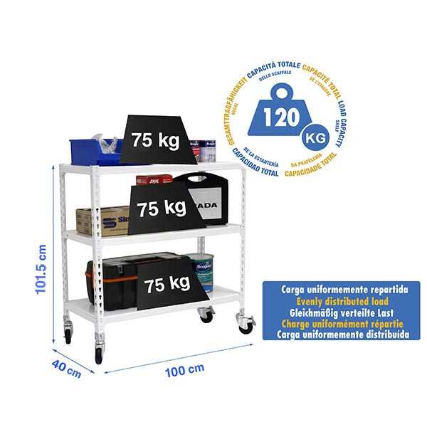 Estanteria 975x1000x400 SIMONCLICK MOBILE PLUS 3/400 900 BLANCO/BLANCO marca SIMONRACK