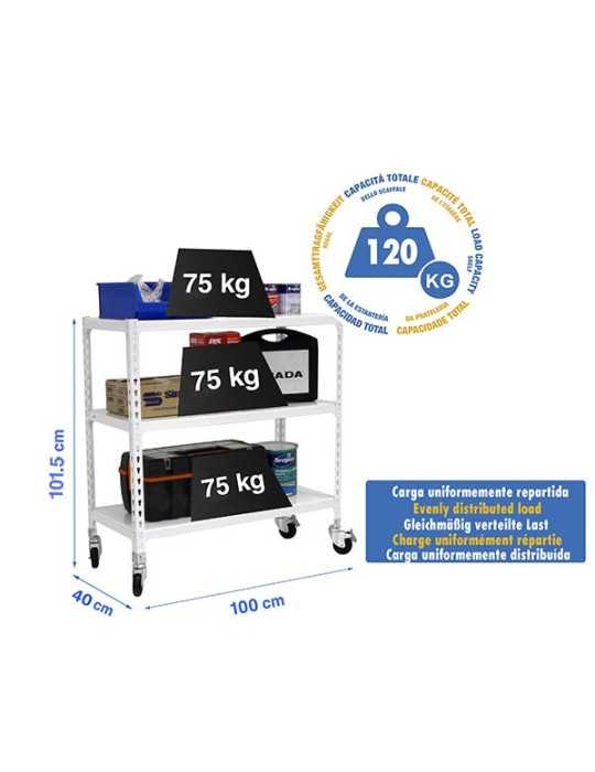 Estanteria 975x1000x400 SIMONCLICK MOBILE PLUS 3/400 900 BLANCO/BLANCO marca SIMONRACK