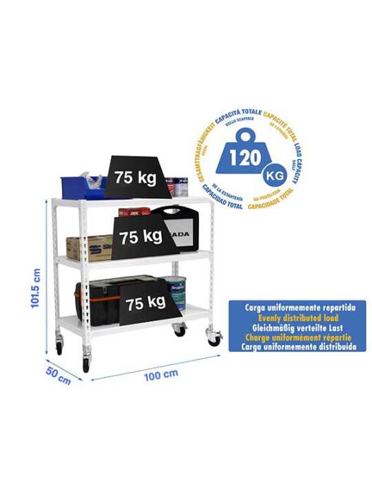 Estanteria 975x1000x500 SIMONCLICK MOBILE PLUS 3/500 900 BLANCO/BLANCO marca SIMONRACK