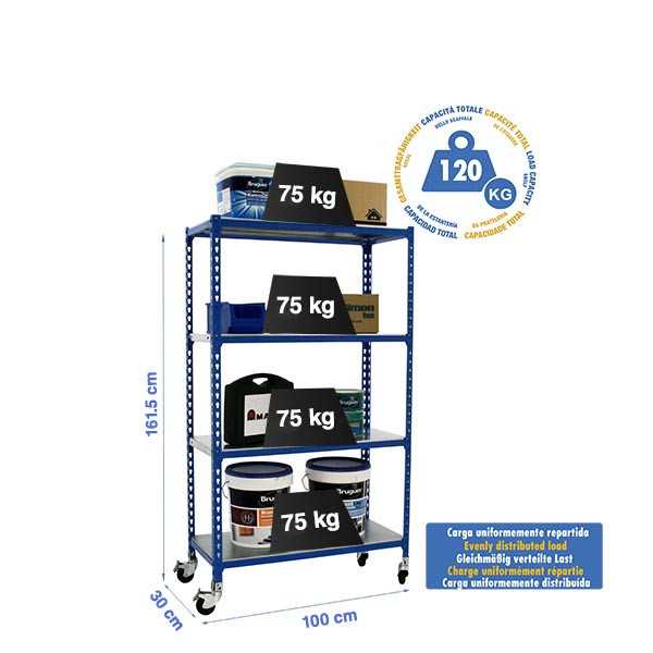 Estanteria 1575x1000x300 SIMONCLICK MOBILE PLUS 4/300 1500 AZUL/GALVA marca SIMONRACK