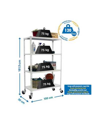 Estanteria 1575x1000x300 SIMONCLICK MOBILE PLUS 4/300 1500 BLANCO/BLANCO marca SIMONRACK