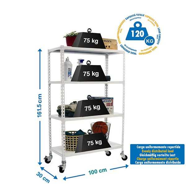 Estanteria 1575x1000x300 SIMONCLICK MOBILE PLUS 4/300 1500 BLANCO/BLANCO marca SIMONRACK