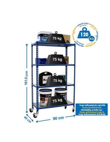 Estanteria 1575x1000x400 SIMONCLICK MOBILE PLUS 4/400 1500 AZUL/GALVA marca SIMONRACK