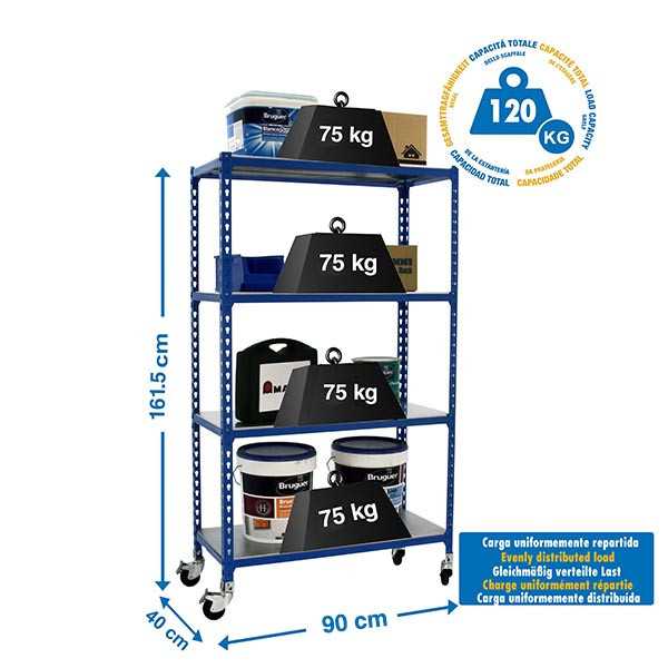 Estanteria 1575x1000x400 SIMONCLICK MOBILE PLUS 4/400 1500 AZUL/GALVA marca SIMONRACK