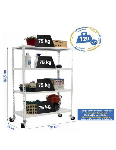 Estanteria 1575x1000x500 SIMONCLICK MOBILE PLUS 4/500 1500 BCO/BCO marca SIMONRACK