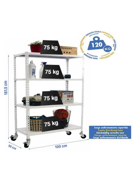 Estanteria 1575x1000x500 SIMONCLICK MOBILE PLUS 4/500 1500 BCO/BCO marca SIMONRACK