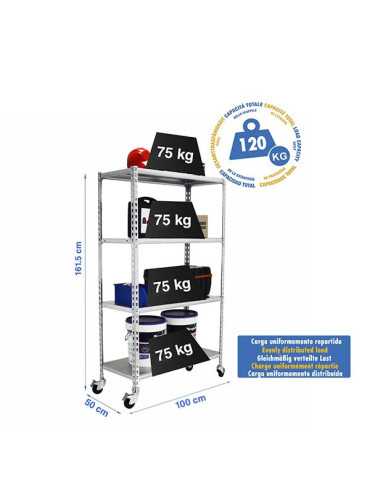 Estanteria 1575x1000x500 SIMONCLICK MOBILE PLUS 4/500 1500 GALVA marca SIMONRACK